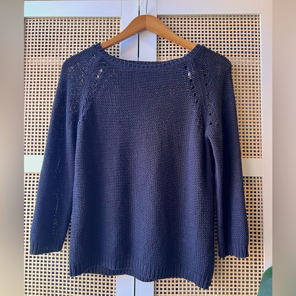 H&M Chunky Loose Knit Oversized Crew Neck Sweater Black S